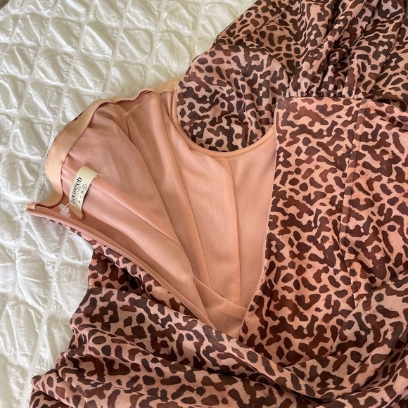 House of CB Clementine leopard mesh one shoulder ruched mini dress - Picture 14 of 16